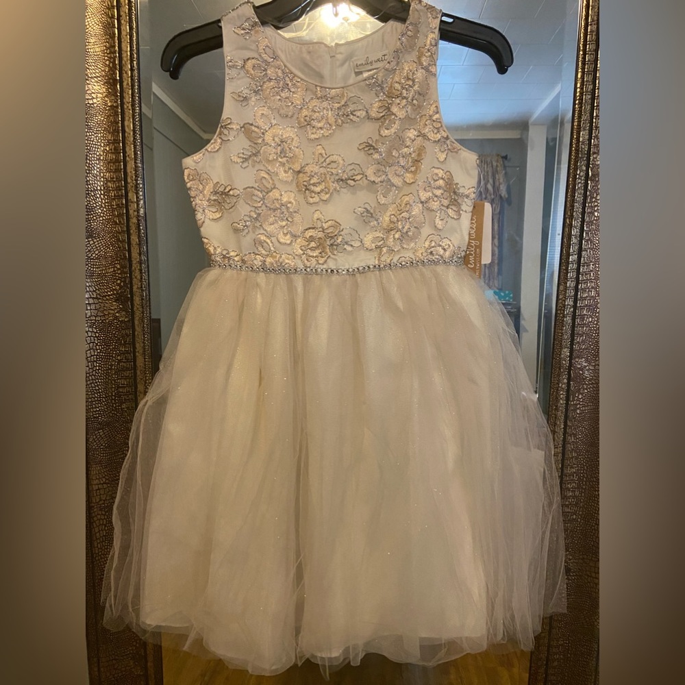 Emily West Girl size 14 Blush Gold dress